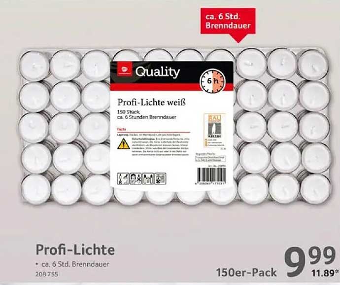 Profi-Lichte weiß, 150 Stück