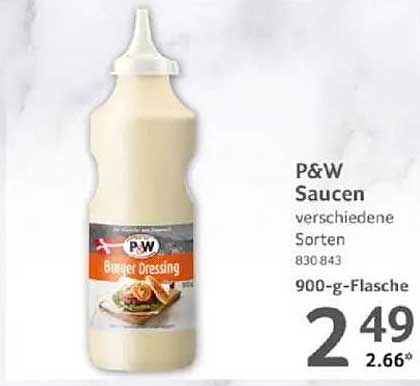 P&W Burger Dressing 900 g-Flasche