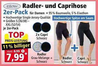 Radler- und Caprihose 2er-Pack für Damen