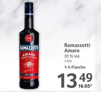 Ramazzotti Amaro 30 % Vol. 1-Liter-Flasche