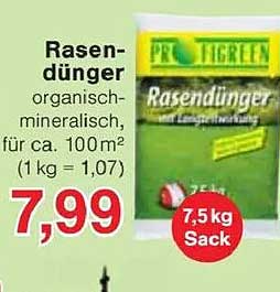 Rasendünger organisch-mineralisch für ca. 100m² (7,5 kg Sack)