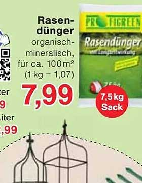 Rasendünger organisch-mineralisch, für ca. 100m² (7,5 kg Sack)