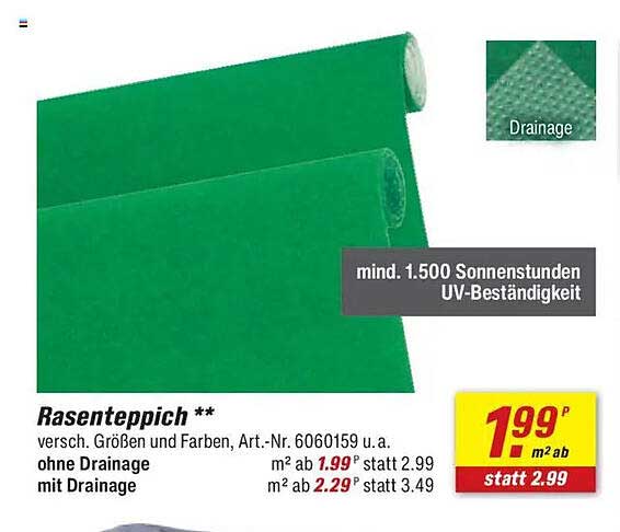 Rasenteppich ** versch. Größen und Farben, Art.-Nr. 6060159 u. a.