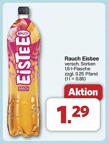 Rauch Eistee 1,5 l Flasche – Peach