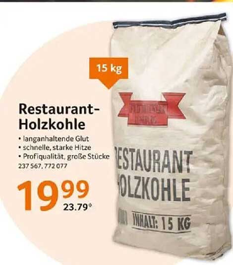 Restaurant-Holzkohle 15 kg
