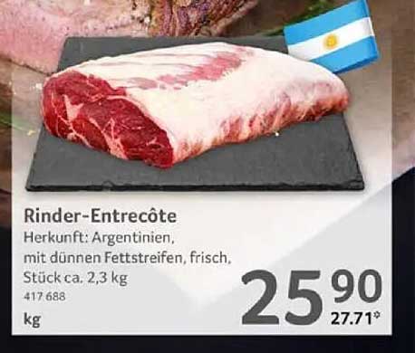 Rinder-Entrecôte aus Argentinien, frisch, Stück ca. 2,3 kg