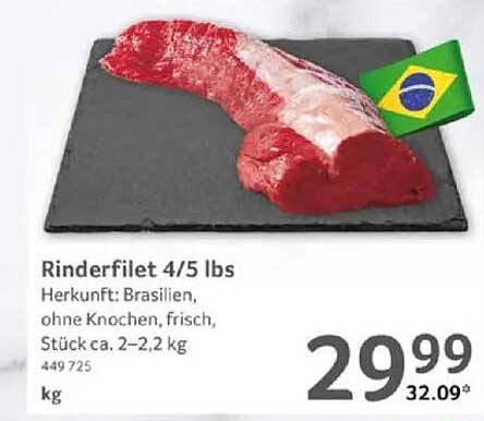 Rinderfilet 4/5 lbs