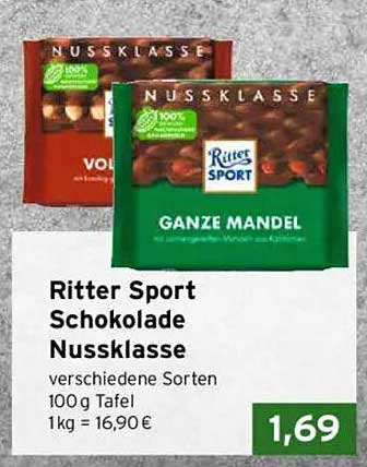 Ritter Sport Schokolade Nussschokolade verschiedene Sorten 100g Tafel