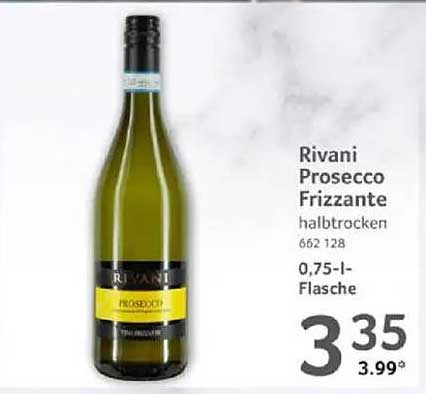 Rivani Prosecco Frizzante halbtrocken 0,75 l-Flasche