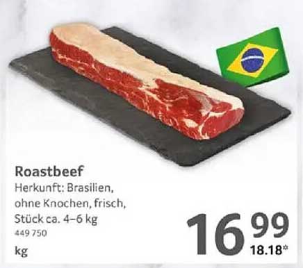 Roastbeef aus Brasilien, frisch, Stück ca. 4-6 kg
