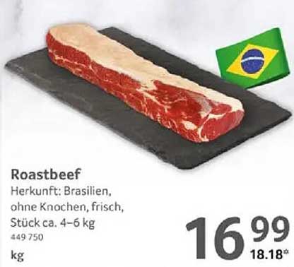 Roastbeef aus Brasilien - frisch und knochenlos