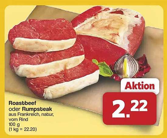 Roastbeef oder Rumpsteak aus Frankreich, natur, vom Rind