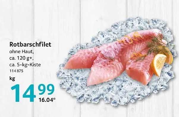 Rotbarschfilet ohne Haut, ca. 120 g+, ca. 5-kg-Kiste