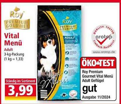 Roy Premium Gourmet Vital Menü Adult 3-kg-Packung