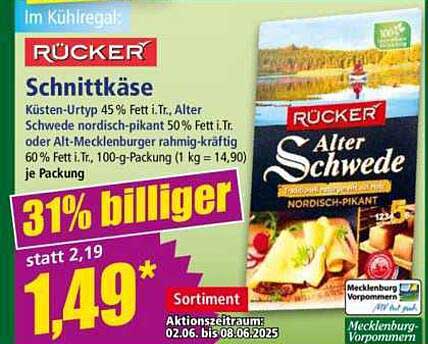 RÜCKER Schnittkäse Alter Schwede nordisch-pikant 100 g