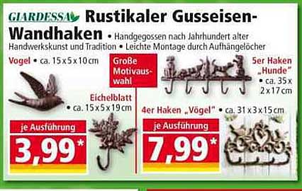Rustikaler Gusseisen-Wandhaken