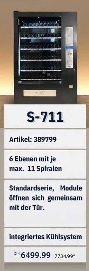 S-711 Getränkeautomat mit integriertem Kühlsystem