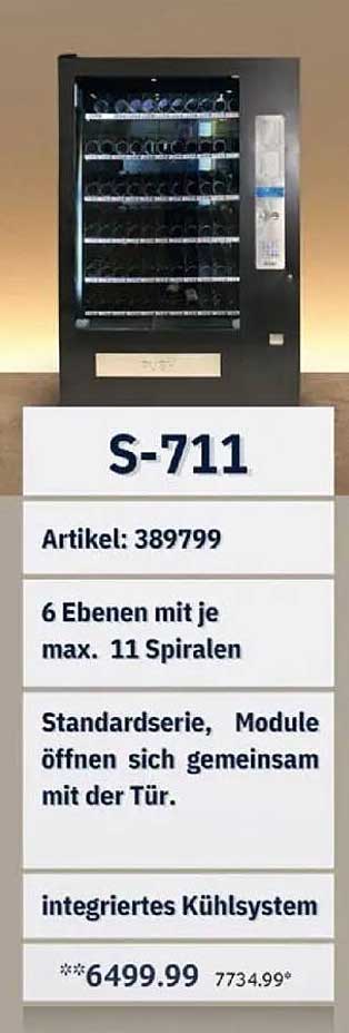 S-711 Snackautomat mit integriertem Kühlsystem