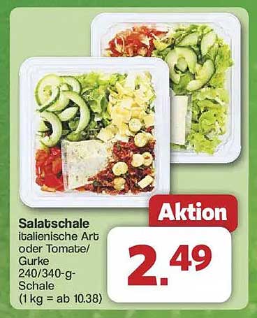 Salatschale italienische Art oder Tomate/Gurke 240/340-g-Schale