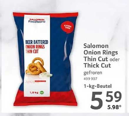 Salomon Onion Rings Thin Cut oder Thick Cut 1kg Beutel