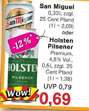 San Miguel und Holsten Pilsener im Angebot – Erfrischung für jeden Anlass