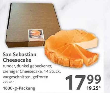 San Sebastian Cheesecake - 14 Stück, 1600-g-Packung