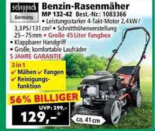 Scheppach Benzin-Rasenmäher MP 132-42
