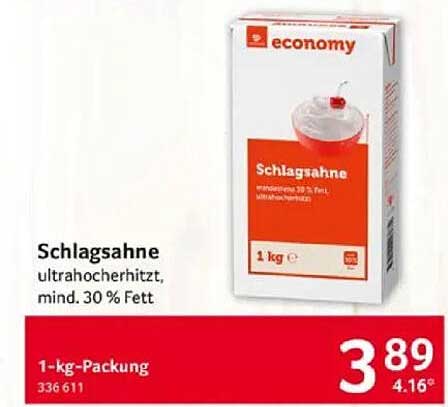 Schlagsahne economy 1 kg Packung