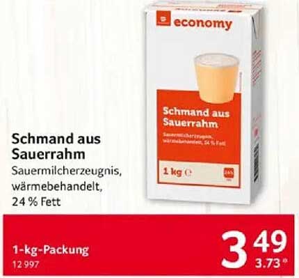 Schmand aus Sauerrahm - 1 kg Packung