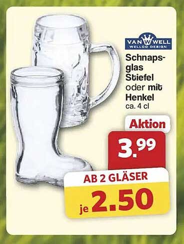 Schnapsglas Stiefel oder mit Henkel von Van Well