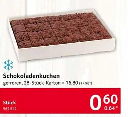 Schokoladenkuchen gefroren, 28-Stück-Karton