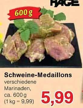 Schweine-Medaillons, verschiedene Marinaden, ca. 600 g