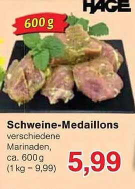 Schweine-Medaillons verschiedene Marinaden, ca. 600 g