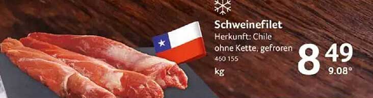 Schweinefilet - Herkunft: Chile, ohne Kette, gefroren