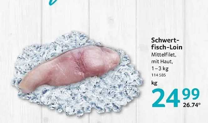 Schwertfisch-Loin Mittelfilet, mit Haut, 1-3 kg