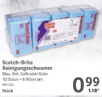 Scotch-Brite Reinigungsschwamm - Blau, Rot, Gelb oder Grün