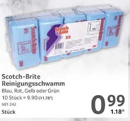 Scotch-Brite Reinigungsschwamm - Blau, Rot, Gelb oder Grün