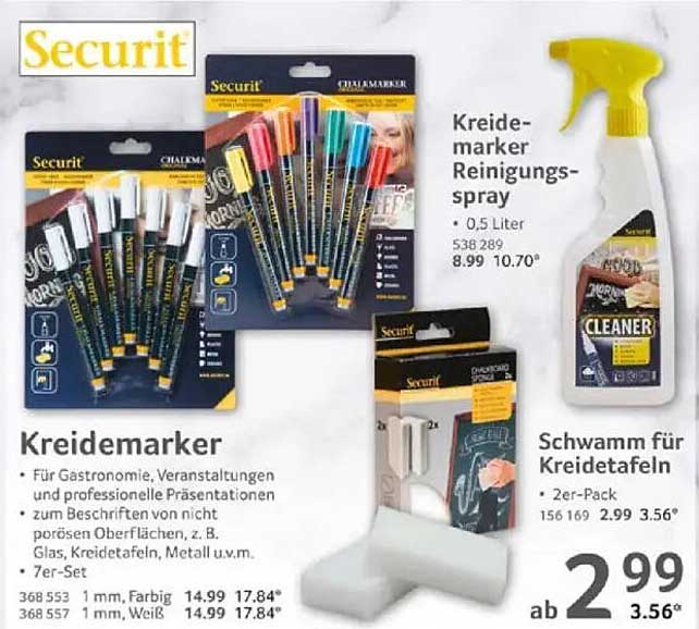 Securit Kreidemarker - 7er Set in verschiedenen Farben