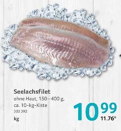 Seelachsfilet ohne Haut, 150 – 400 g, ca. 10-kg-Kiste