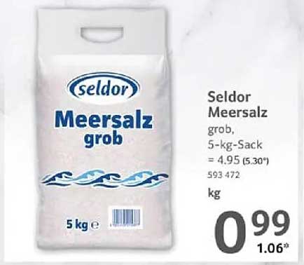 Seldor Meersalz grob, 5-kg-Sack für nur 0,99 €