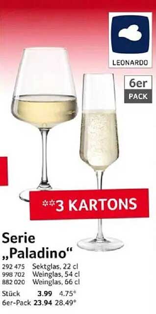 Serie „Paladino“ von Leonardo - 6er Pack Gläser
