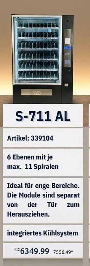 Snackautomat S-711 AL – Ihr perfekter Partner für den kleinen Hunger