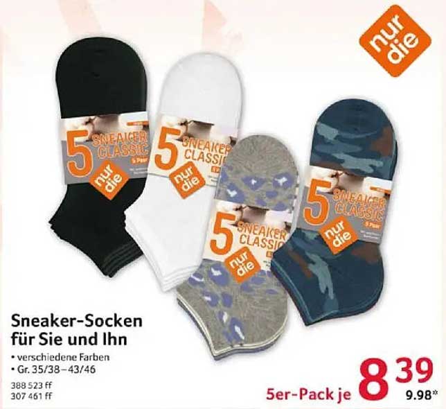 Sneaker-Socken für Sie und Ihn – 5er-Pack