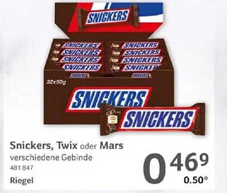 Snickers, Twix oder Mars – verschiedene Gebinde