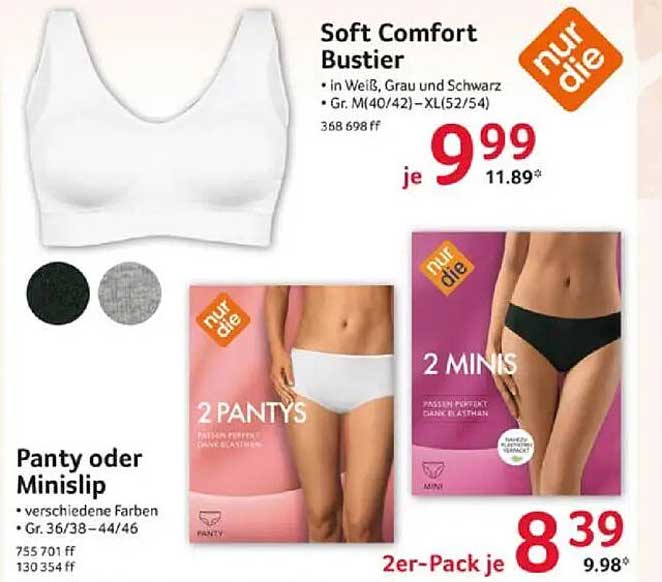 Soft Comfort Bustier und Panty oder Minislip, 2er-Pack