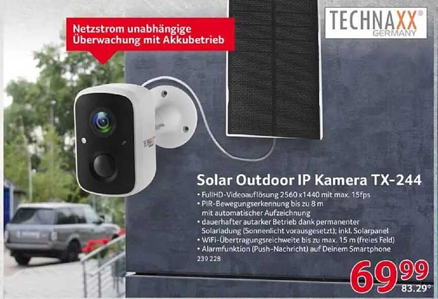Solar Outdoor IP Kamera TX-244