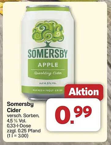 Somersby Cider - Verschiedene Sorten, 0,33 l Dose