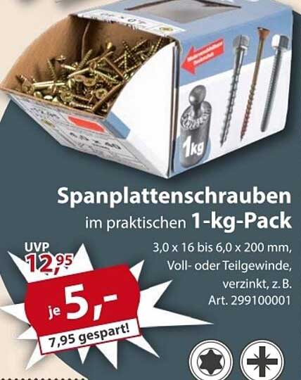 Spanplattenschrauben im praktischen 1-kg-Pack