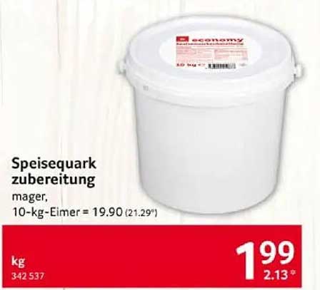 Speisequark zubereitung mager, 10-kg-Eimer für nur 1,99 €