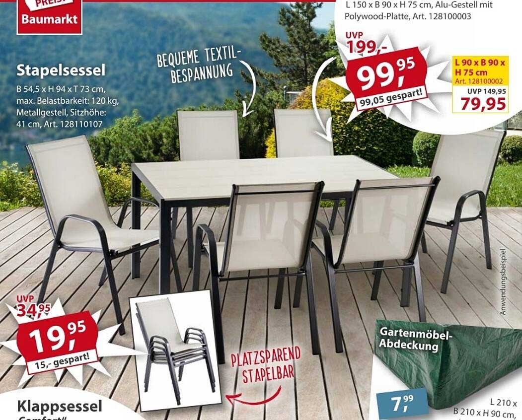 Stapelstuhl und Klappsessel im Sonderangebot